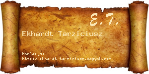 Ekhardt Tarziciusz névjegykártya